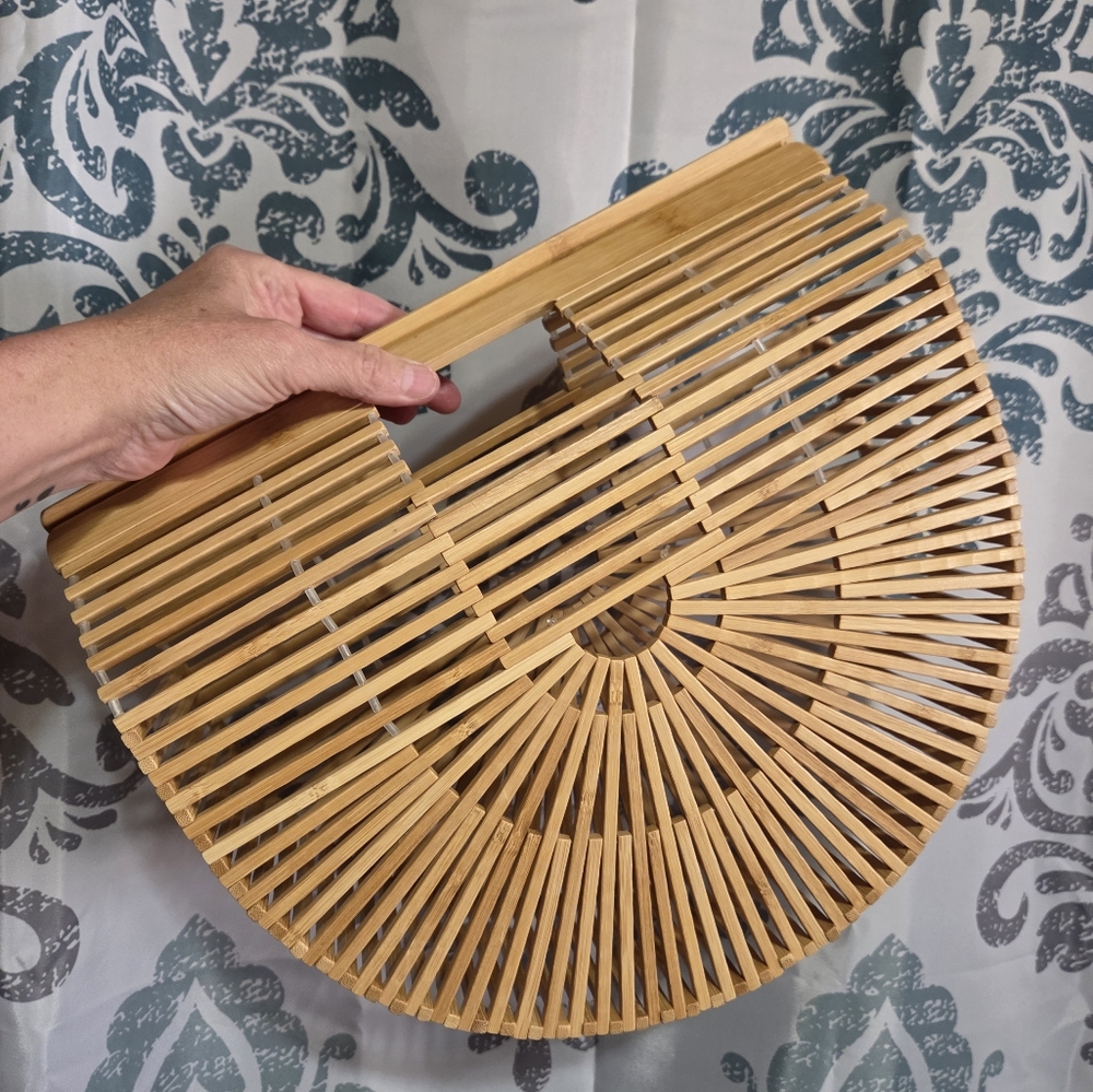Vintga Bamboo Half-Moon Handbag